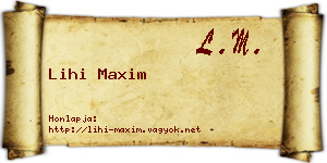 Lihi Maxim névjegykártya