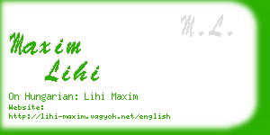 maxim lihi business card